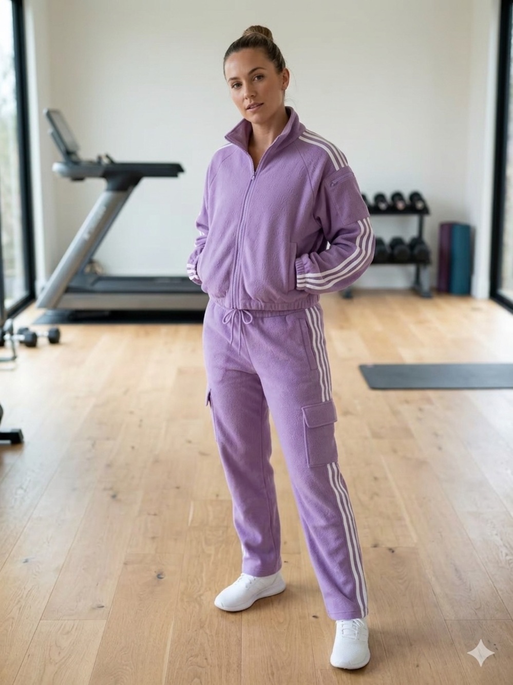 Lavender Track Crop Zip Jacket & Jogger Set